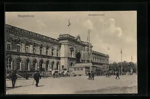 AK Magdeburg, Blick auf den Hauptbahnhof