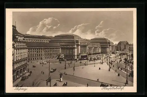 AK Leipzig, Blick auf den Hauptbahnhof