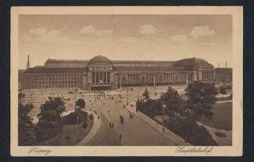 AK Leipzig, Blick auf den Hauptbahnhof