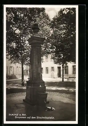 AK Mainz a. Rh., Brunnen auf dem Bischofsplatz