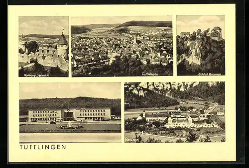 AK Tuttlingen, Honburg, Schloss Bronnen, Gebäudeansicht mit Anlage