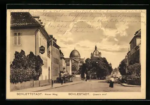 AK Schlettstadt, Neuer Weg, Synagoge