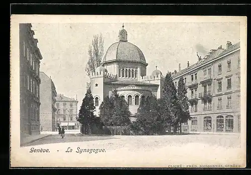 AK Genève, Blick zur Synagoge