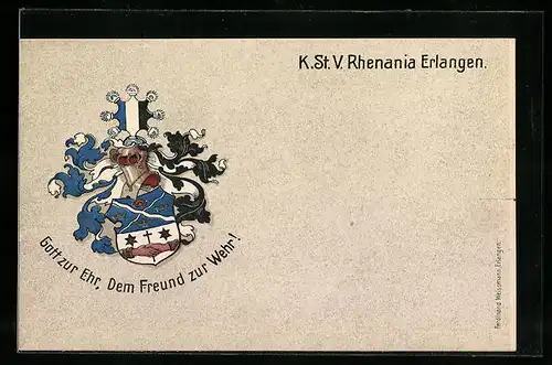 AK Erlangen, Studentenwappen des K. St. V. Rhenania