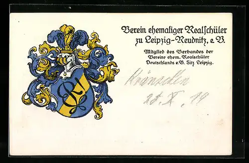 AK Leipzig-Reudnitz, Studentenwappen des Vereins ehemaliger Realschüler e. V.