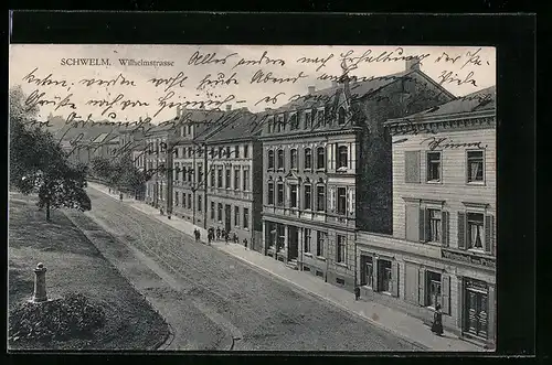 AK Schwelm, Wilhelmstrasse aus der Vogelschau