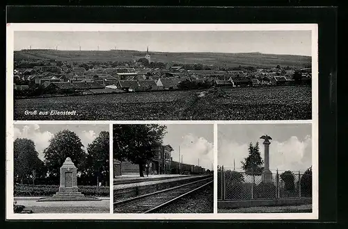 AK Eilenstedt, Bahnhof, Gedenkstein, Denkmal