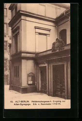 AK Berlin, Alte Synagoge, Heidereutergasse 4