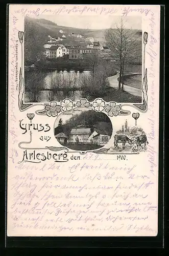 AK Arlesberg, Gasthaus zu Arlesberg, Uferpartie