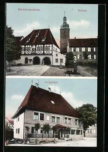 AK Markteinersheim, Luitgardhof, Rathaus und Kirche