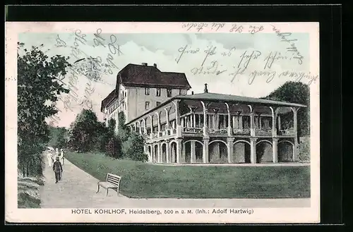 AK Heidelberg, Hotel Kohlhof von Adolf Hartwig