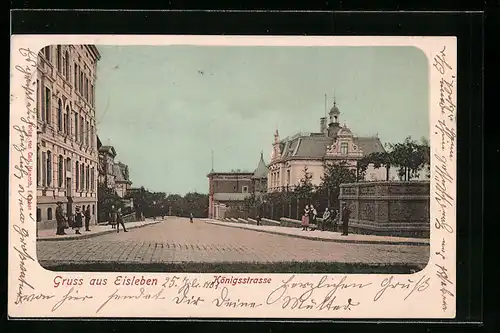 AK Eisleben, Königsstrasse mit Kindern