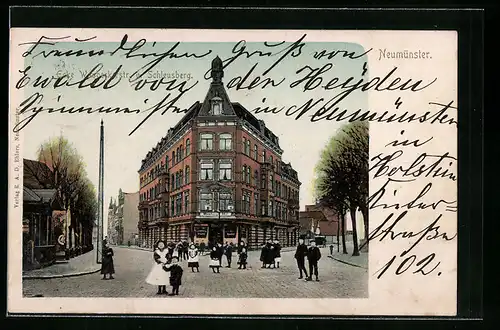 AK Neumünster, Hotel Hamburger Hof Ecke Wasbeckerstrasse und Schleusberg