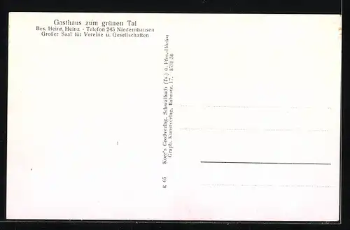 AK Niederjosbach, Gasthaus Zum grünen Tal