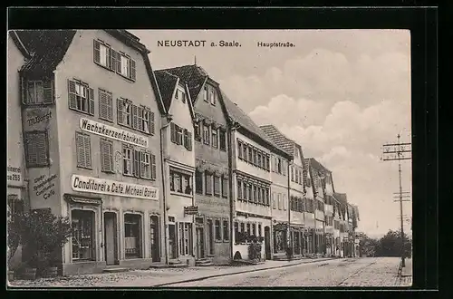 AK Neustadt a. Saale, Hauptstrasse m. Cafe von Michael Borst
