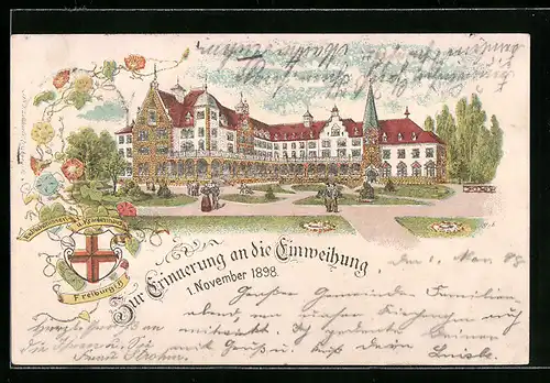 Lithographie Freiburg i. B., Ev. Diakonissen- und Krankenhaus