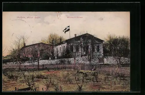 AK Helbra /Mansf. Seekr., Blick auf das Waldschlösschen