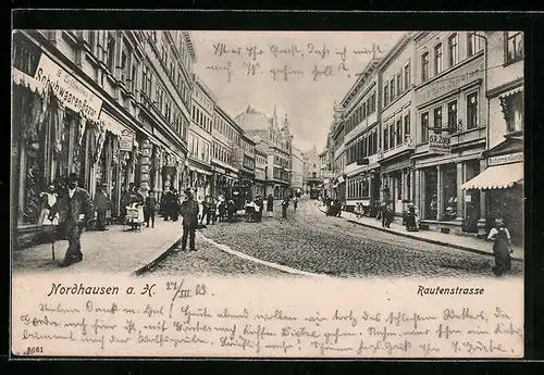 AK Nordhausen a. H., Blick in die Rautenstrasse
