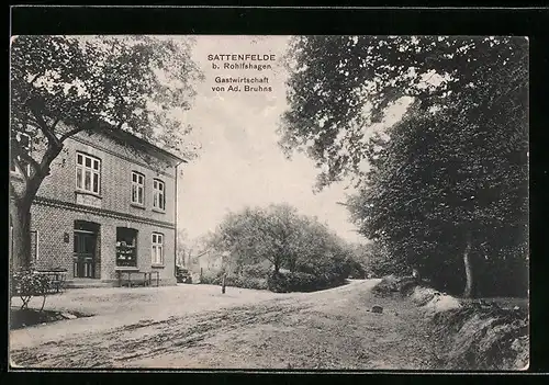 AK Sattenfelde b. Rohlfshagen, Gastwirtschaft v. Ad. Bruhns