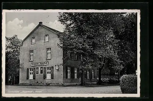 AK Hösel /Ratingen, Gasthaus Jägerhof, Bahnhofsvorplatz 1, Inh. Paul Schilling