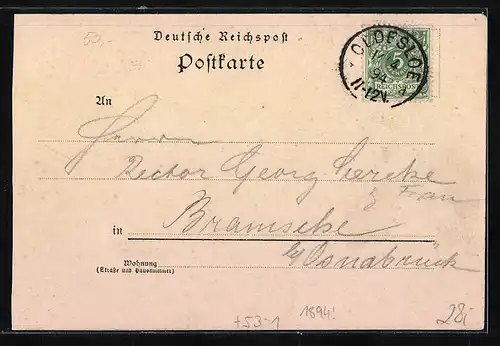 Vorläufer-AK Oldesloe, 1894, Kaiserliches Postamt, Soolbad, Kirche