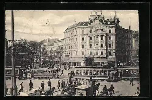 AK Berlin-Tiergarten, Strassenbahn am Potsdamer Platz