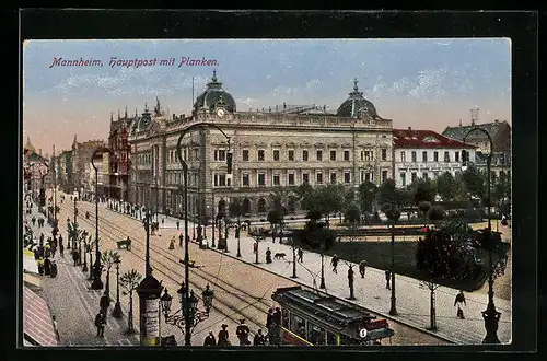 AK Mannheim, Hauptpost mit Planken