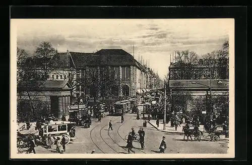 AK Berlin, Potsdamer Platz mit Strassenbahn