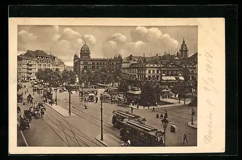 AK Berlin, Strassenbahn auf dem Alexanderplatz