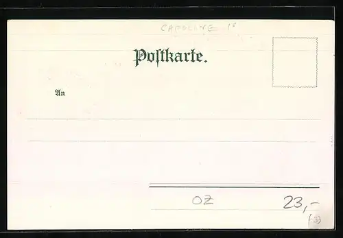 Künstler-AK Nollok /Yap, Ortsansicht vom Wasser aus, Preisrätsel, Postkarte Von Haus zu Haus