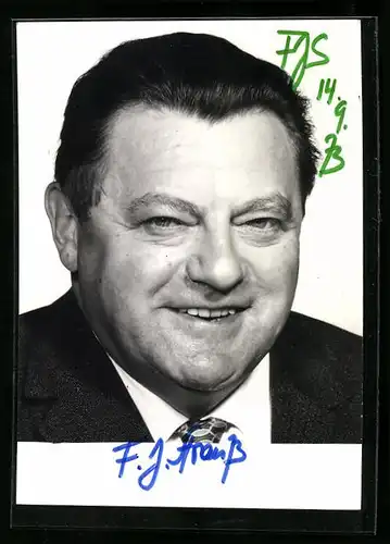 AK CSU-Vorsitzender Franz Josef Strauss, mit original Autograph