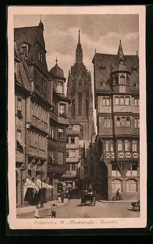 AK Alt-Frankfurt, Marktstrasse mit Domblick