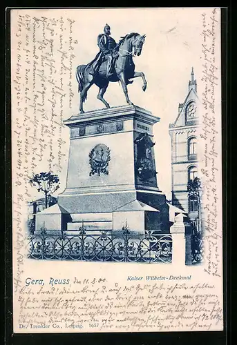 AK Gera, Kaiser Wilhelm-Denkmal
