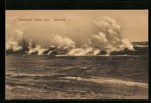 AK Cranz / Ostsee, Sturmflut