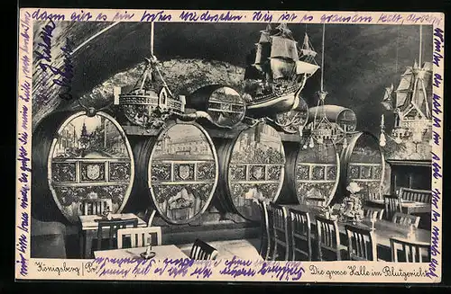 AK Königsberg i. Pr., Gasthaus Blutgericht, Grosse Halle