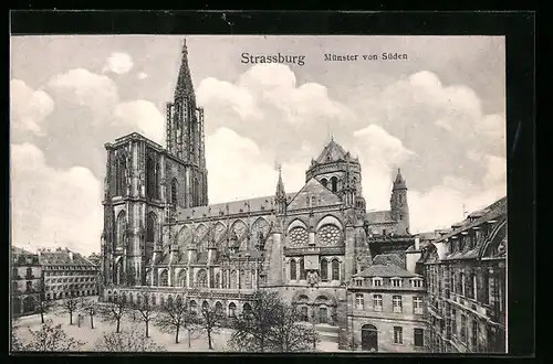 AK Strassburg, Münster von Süden gesehen