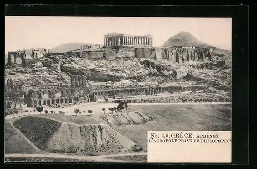 AK Athènes, L`Acropole prise de Philopappos