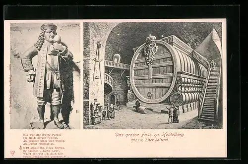 AK Heidelberg, Das grosse Fass und Zwerg Perkeo