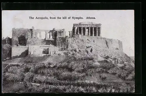 AK Athens, The Acropolis, from the hill of Nymphs