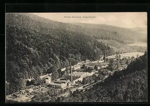 AK Hombok, K. k. priv. Nägelfabrik Moravia