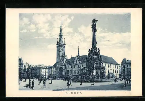 AK Olmütz, Rathaus und Dreifaltigkeitssäule