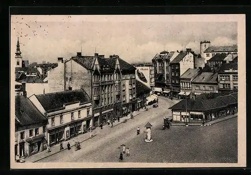 AK Prerau, Strassenpartie aus der Vogelschau