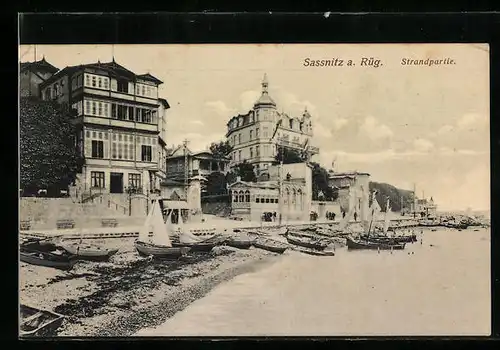 AK Sassnitz / Rügen, Strandpartie
