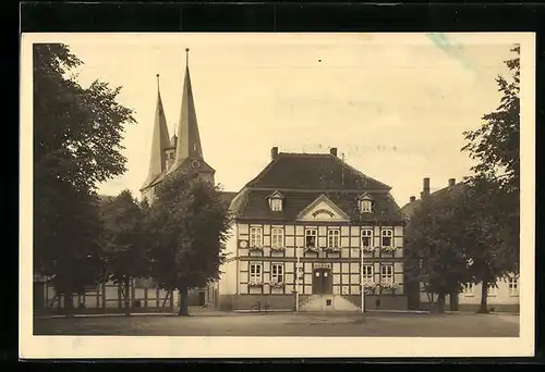 AK Derenburg / Harz, Rathaus und Trinitatiskirche