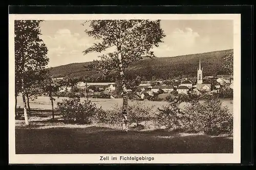 AK Zell im Fichtelgebirge, Ortsansicht mit Kirche