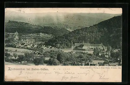 AK Lichtenthal b. Baden-Baden, Ortsansicht aus der Vogelschau
