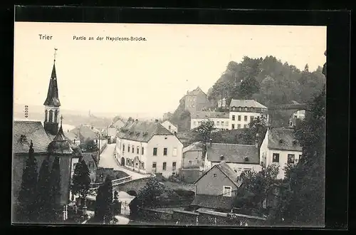 AK Trier, Ortspartie an der Napoleon-Brücke