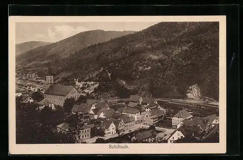 AK Schiltach, Ortsansicht aus der Vogelschau