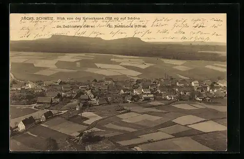 AK Schöna / Sächs. Schweiz, Blick von der Kaiserkrone