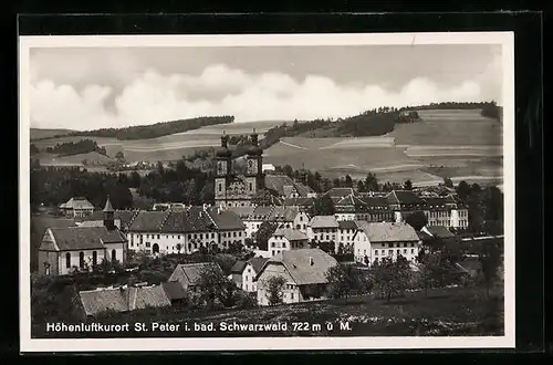AK Sankt Peter / Schwarzwald, Ortsansicht mit Kirche